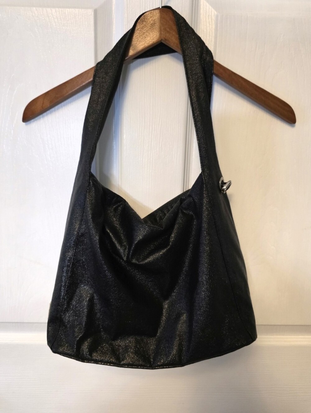 Diff black metallic hobo shoulder bag